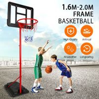 2m Kids Portable Basketball Hoop Stand System w/Adjustable Height Net Ring Ball
