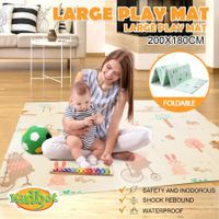 200cmx180cm 10mm Thick Reversible Baby Play Mat Kids Activity Gym