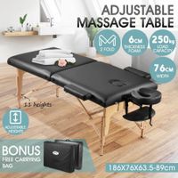 Adjustable 75cm Full Body Massage Bed Beauty Treatment Bed w/ Carrying Bag