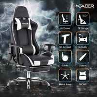 Leather Executive Office Chair Gaming Chair w/ Footrest