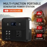 58000mAh 215WH Portable Generator Lithium Charging Power Station Camping