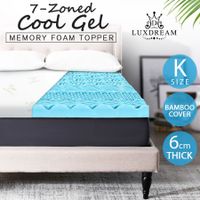 6m Memory Foam Mattress Topper Super King Size with 7 Zone Texture