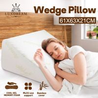 Wedge Pillow of Memory Foam Cooling Gel Leg Elevation Pillow Back Support Cushion