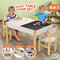 Kids Table and Chairs Set Chalkboard Multifunctional Toys Play Storage Desk Kidbot