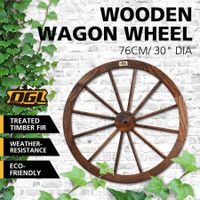 Wooden Wagon Wheel Outdoor Decoration Garden Ornaments 30" Timber