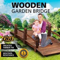 Outdoor Garden Ornament Wooden Bridge Rustic Decoration 160cm Timber