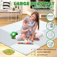 Kidbot New Baby Foam Play Mat Playpen Folding Sofa with Thick Padding White