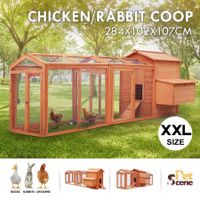 Chicken Run Coop Chook Bird Cage Pen Shelter Wood House Rabbit Hutch Bunny Pet Enclosure Outdoor