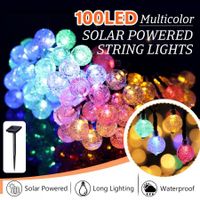 Solar Fairy Lights String Lights Christmas Decorations with 100 LED Crystal Balls Multicolour