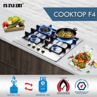4 Burner Gas Cooktop Hob Stainless Steel Kitchen Gas Stove NG LPG