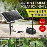 50W Solar Powered Fountain Water Pump for Birdbath Fish Pond Garden Pool