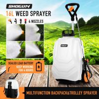 16L Wheel Backpack Pump Sprayer for Garden Lawn Weed Pest Control Fertilizer White