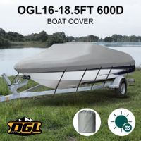 OGL 16-18.5 ft Trailerable Boat Cover Waterproof Marine Grade Fabric for V Hull Fishing Boats