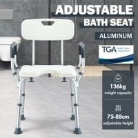 Medical Shower Chair Bathtub Bath Seat Stool with Back and Armrests