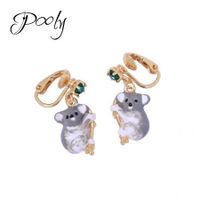 Pony Exquisite Enamel Affectionate koala  non-pierced  Clip-on earrings clips