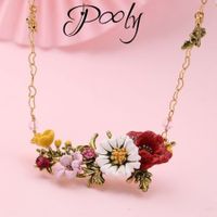 Pony Exquisite Enamel Affectionate  Flower Garden necklace