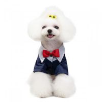 Pet stylish suit bow tie costume S