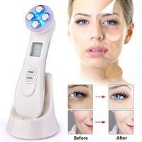 Electroporation LED Photon Facial RF Radio Frequency Skin Rejuvenation EMS Mesotherapy for Tighten Face Lift Beauty Treatment(White)