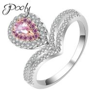Poly  Crown Nickel Copper Cubic Zirconia Statement Ring