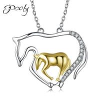 Poly Mother's Love Horses Pendant  S925 Sterling Silver  3AAA Cubic Zirconia Necklace for Women gift for Mother Wife Mom  Grandma Girlfriend