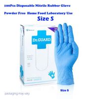 100Pcs Disposable Nitrile Rubber Glove Thick Powder Free Strong Stretchy Gloves for Home Food Laboratory Use - Size S