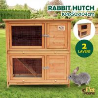 Large Rabbit Hutch Wooden Chicken Coop Bunny House Pet Ferret Cag Enclosure Outdoor 2 Levels