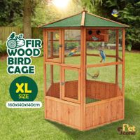 Petscene XL Wooden Bird Cage Pet Home Aviary Budgie Canary Parrot Finch House