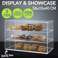 Acrylic Bakery Cake Display Cabinet Donuts Cupcake Pastries 3Tier Large 5mm Thick