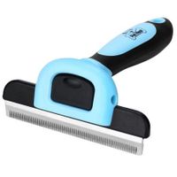 Pet Grooming Brush Effectively Reduces Shedding by Up to 95% Professional Deshedding Tool for Dogs and Cats( Blue)