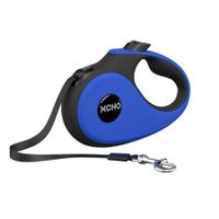 Heavy Duty Retractable Dog Leash with Anti-Slip Handle; 16 ft Strong Nylon Tape; One-Handed Brake, Pause, Lock, For Dogs Under 25kg ( Blue)