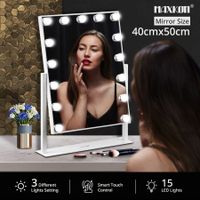 Maxkon 15 LED Bulb Hollywood Style Makeup Mirror with Touch Controls