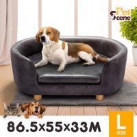 Large Dog Bed Luxury Cat Bed Doggy Soft Sofa Puppy Lounge Cushioned Couch Pet Furntiure PVC Leather