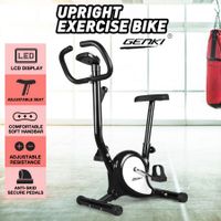 Genki Belt Bike Upright Exercise Bike Indoor Home Gym Equipment Spin Bike Black