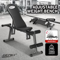 Genki Adjustable Weight Bench Fitness FID Bench Home Gym Black