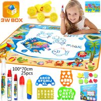 Aqua Magic Mat - Kids Painting Writing Doodle Board Toy - Color Doodle Drawing Mat Bring Pens Educational Toys for Age 3 4 5 6 7 8 9 10 11 12 Year Old Girls Boys Age Toddler Gift