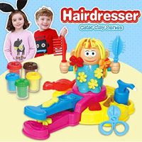 Hairdresser Play Dough Barber Colour Clay Dough and Molds Toys for 4years+