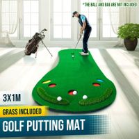 Home Golf Putting Mat Putting Green with Slope Golf Training Course-Artificial Grass Surface