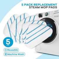Maxkon 5 Pack Replacement Washable Microfiber Steam Mop Pads for 13-in-1 Steam Mop