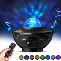Night Light Projector with  Eicaus 2 in 1 Star Projector with LED Nebula Cloud/Moving Ocean Wave Projector for Kid Baby, Built-in Music Speaker, Voice Control, Multifunctional (Black)