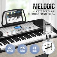 61 Key Electronic Keyboard Piano with 24 Demo Songs LED Screen Music Stand Melodic