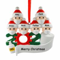 2020 Christmas Tree Hanging Ornament Kit Personalized 6 Family Members Names Decoration