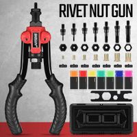 Rivet Nut Gun 11-Inch Hand Rivet Nut Tool Set with 7 Mandrels & 70 Rivet Nuts