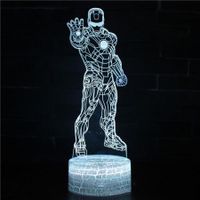 3D Powered USB Table Lamp Visual Illusion Iron Man