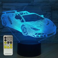 3D Powered USB Table Lamp Visual Illusion RaceCar
