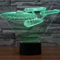 Star Wars Warship Touch Dimming 3D LED Night Light 7Colorful Decoration  Christmas Light