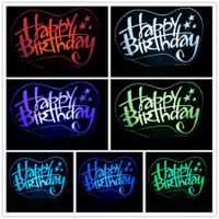 Creative 3D Happy Birthday Lamp Touch  lamps  energy-saving LED illusion of light