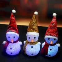 JUEJA Novelty  LED Glowing Christmas Snowman RGB Colour Night Light for Children Romantic Home Decorative