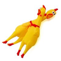 Chic Cute Screaming Chicken Pet Toys Squeaker Rubber Yellow Color