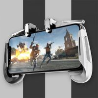 AK16 5 in 1 Mobile Phone Game Controller Joystick Fire Trigger Gamepad for PUBG Black and White