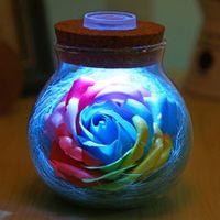 Color Change Eternal Rose Soap Flower Luminous Bottle Decorative Light
